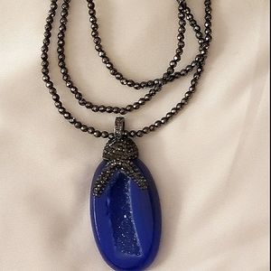 Beautiful blue agate pendant